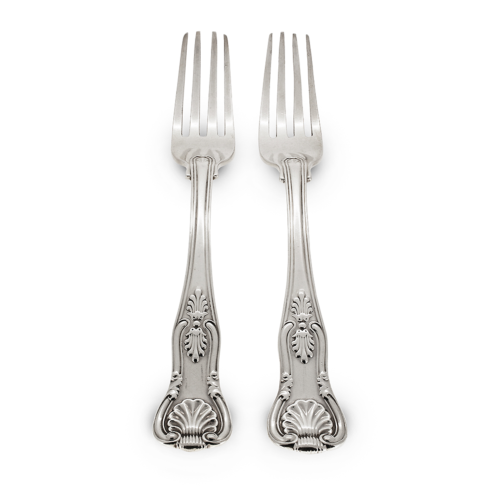 George Adams kings pattern sterling silver dessert forks