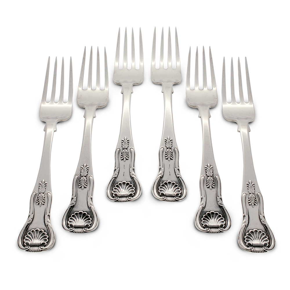 Samuel Weir kings pattern sterling silver dessert forks