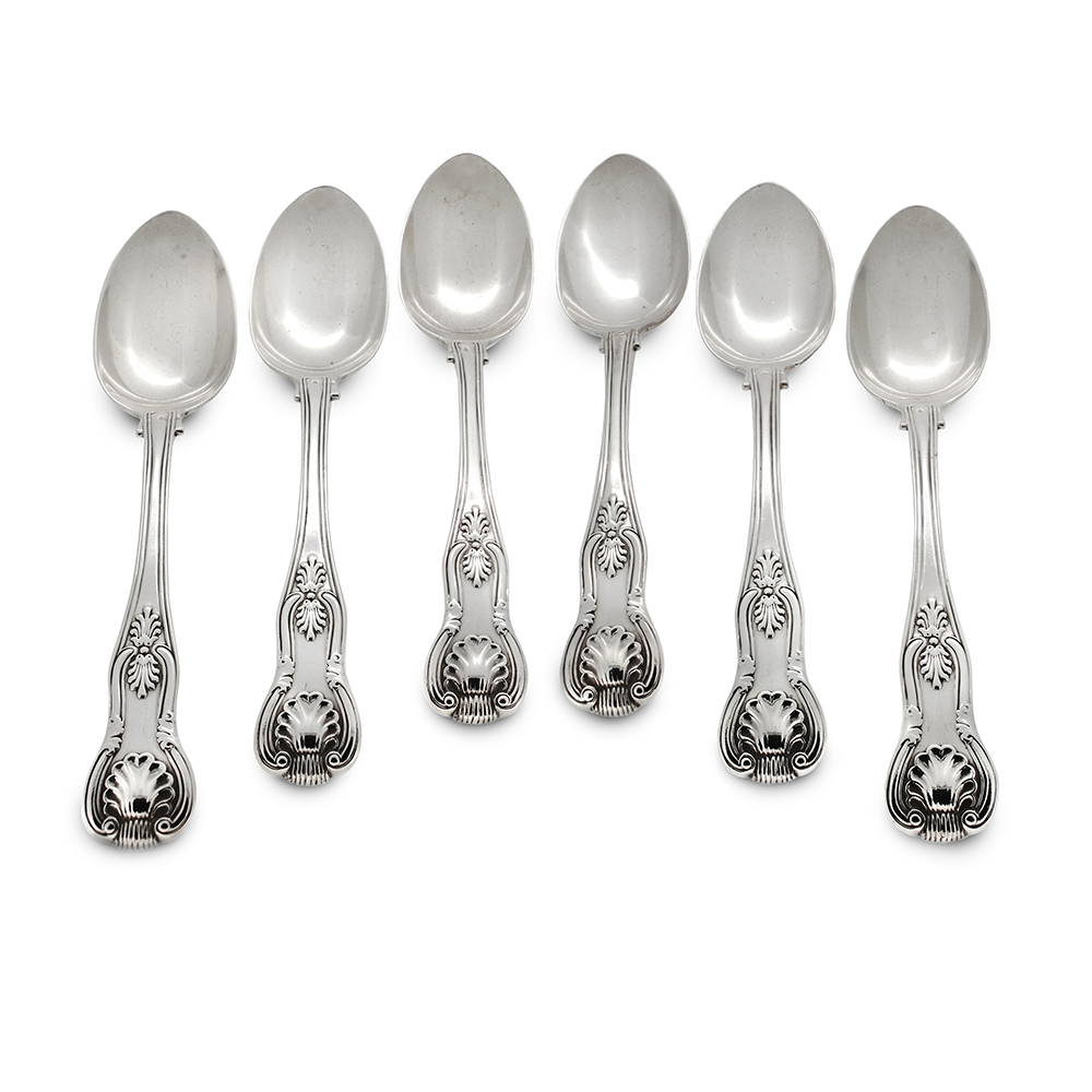 George Adams kings pattern sterling silver dessert spoons