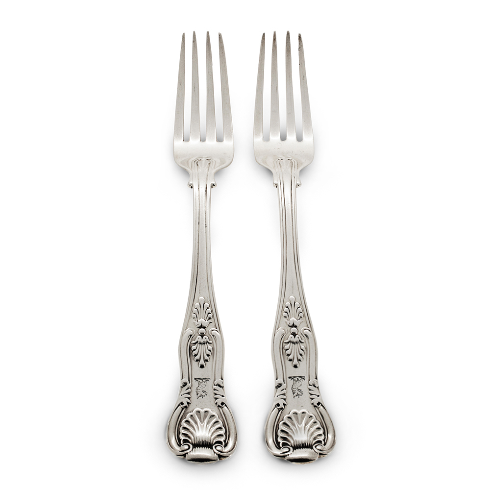 George Adams kings pattern sterling silver table forks