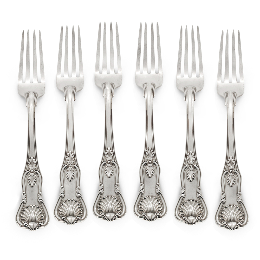 William Eley and William Fearn kings pattern sterling silver dinner forks