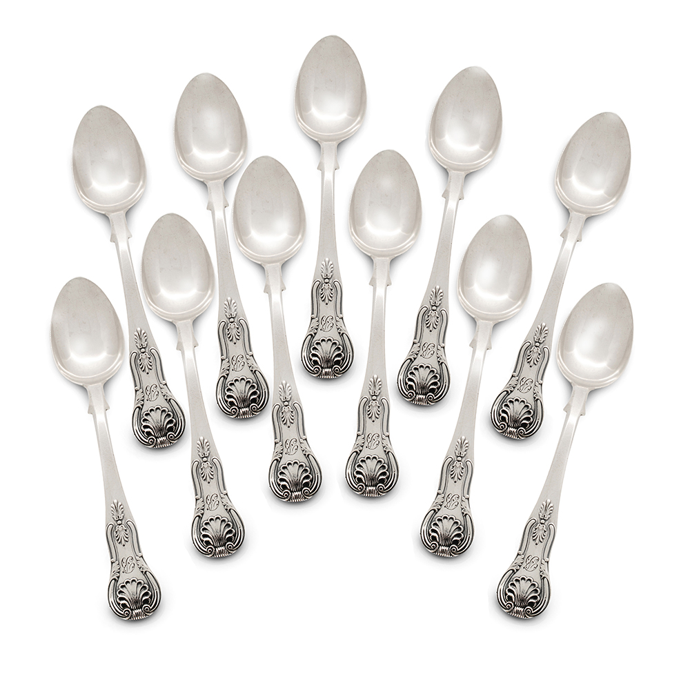 George Crichton kings pattern sterling silver teaspoons