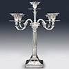 Five branch antique sterling silver corinthian column candelabra by Elkington and Co