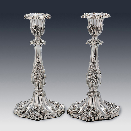 Sterling silver victorian candlesticks thomas bradbury