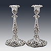 Pair of Victorian antique sterling silver candlesticks by Thomas Bradbury