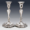 Pair of antique sterling silver candlesticks by Thomas Scott