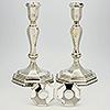 Tapered octagonal candlesticks with detachable sconces