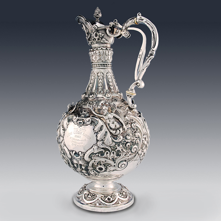 Antique sterling silver Victorian ewer claret jug by Mappin Brothers