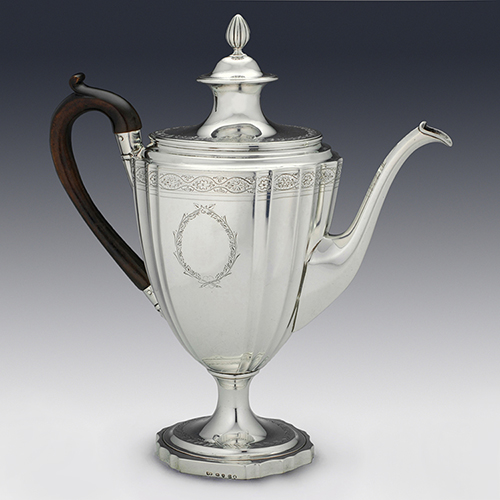 Antique silver georgian coffee pot daniel pontifex
