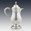 Bulbous form profile of silver coffee pot
