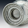 Base of silver coffee pot showing assay marks