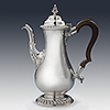 Sterling silver antique coffee pot by Harris and Sons