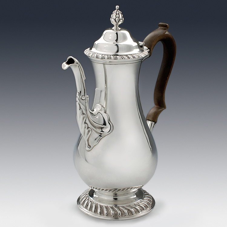 Sterling silver antique coffee pot by Harris and Sons