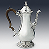 Side profile of sterling silver coffee pot