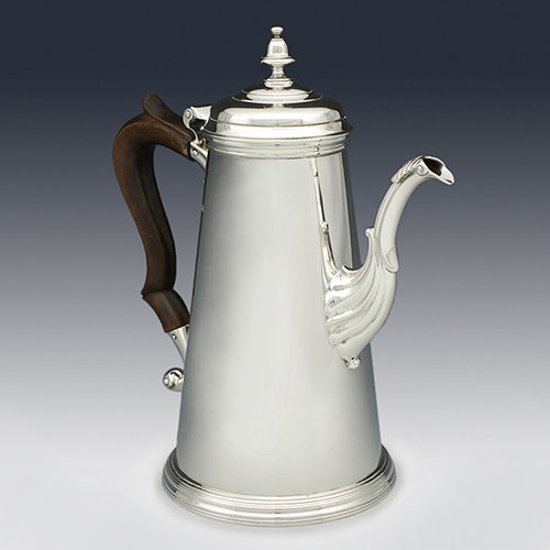 Sterling silver georgian style coffee pot james dixon