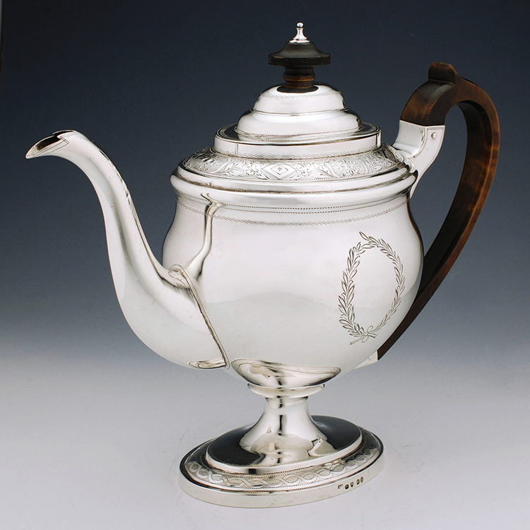Georgian sterling silver coffee pot by Solomon Hougham