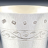Goblet hallmarks of John Crussell to silver goblet rim
