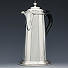 Tapered cylindrical sterling silver hot water pot
