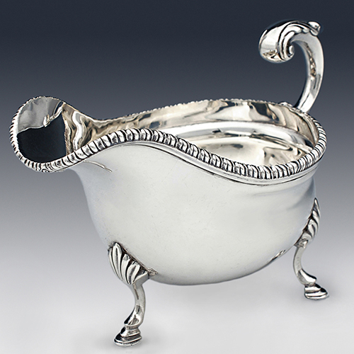 Antique silver sauce gravy boat carrington