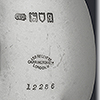 London assay marks with Carringtons mark to underside of silver sauce boat