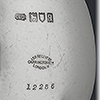 London assay marks with Carringtons mark to underside of silver sauce boat