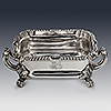 Open sterling silver tureen with gadrooned perimeter detail