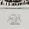 Engraved crest of a phoenix to side of sterling silver tureen