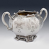 Victorian antique sterling silver sugar bowl Benjamin Preston