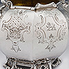 Cartouche with lion crest with floral and scrolls 
