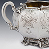 Sugar bowl floral handle detailing with decorating engraved panel