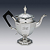 George V sterling silver antique teapot William Hutton