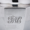Hand engraved silver monogram b&wg