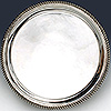 Sterling silver salver with gadrooned perimeter border