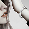 Model showing sterling silver bangle on wrist