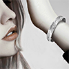 Model showing sterling silver bangle on wrist