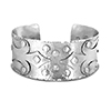 Fleur de lys silver cuff bangle