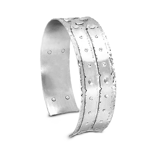 Satin Finish 20mm wide riveted strap cuff bangle