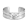 Double layered silver cuff bangle