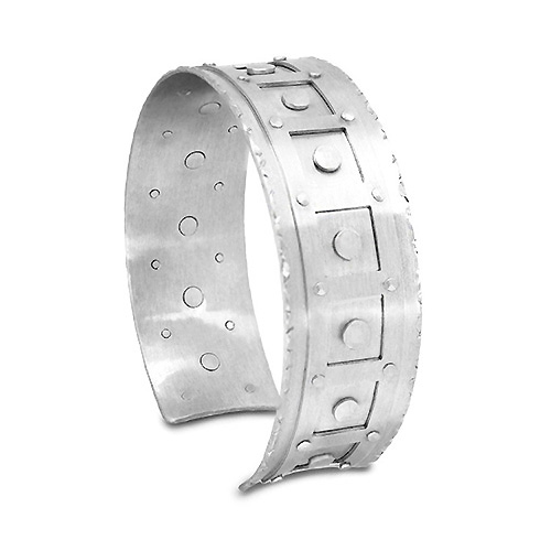 Satin Finish 20mm wide riveted box design cuff bangle