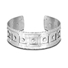 Box design silver cuff bangle