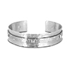 Double layered silver cuff bangle