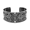 Oxidised finish silver cuff bangle