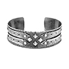 Double layered silver cuff bangle