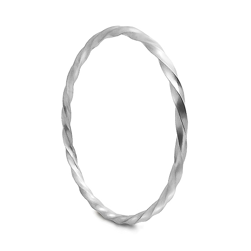 Satin sterling silver twisted bangle