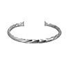 Twisted silver cuff bangle