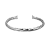 Twisted silver cuff bangle