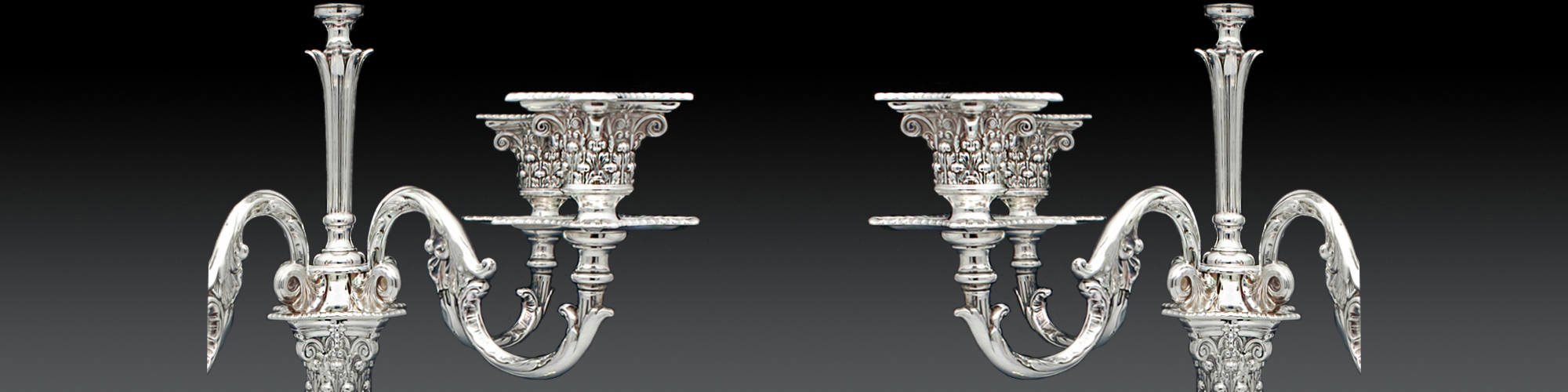 Sterling silver candlesticks and candelabras