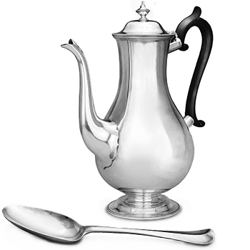 English Georgian sterling silver holloware, tableware, flatware and cutlery