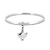 Model showing twisted sterling silver cuff bangle