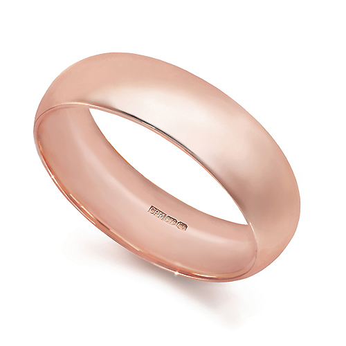 9ct Rose gold 375 court wedding ring